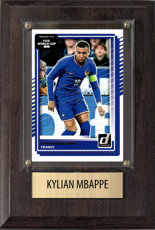 Kylian MBappe 2022 Donruss #51 4x6 Soccer Card Plaque hand-collated team set