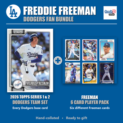 Freddie Freeman Los Angeles Dodgers Baseball Fan Bundle - 2026 Topps Series 1 & 2 Team Set + 6 Card Player Pack