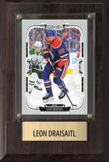 Leon Draisaitl Edmonton Oilers Fan Gift Plaque 4x6 1 Card Upper Deck, Parkhurst, O-Pee-Chee, Topps 2024 2025 2026