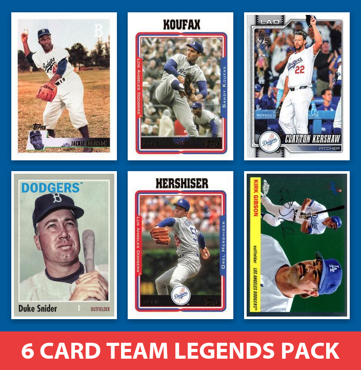 Los Angeles Dodgers 6 Card Legends Pack 2023 Topps Bowman Koufax Kershaw Garvey