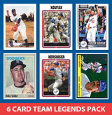 Los Angeles Dodgers 6 Card Legends Pack 2023 Topps Bowman Koufax Kershaw Garvey