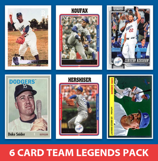 Los Angeles Dodgers 6 Card Legends Pack 2023 Topps Bowman Koufax Kershaw Garvey