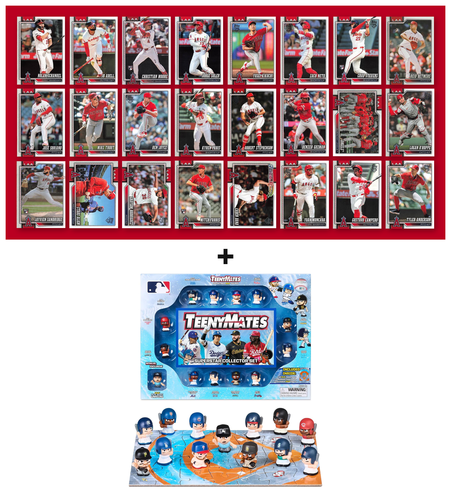 MLB TeenyMates Figures Gift Set + 2026 Topps Series 1 & 2 Team Set of Your Choice Judge Ohtani Skenes