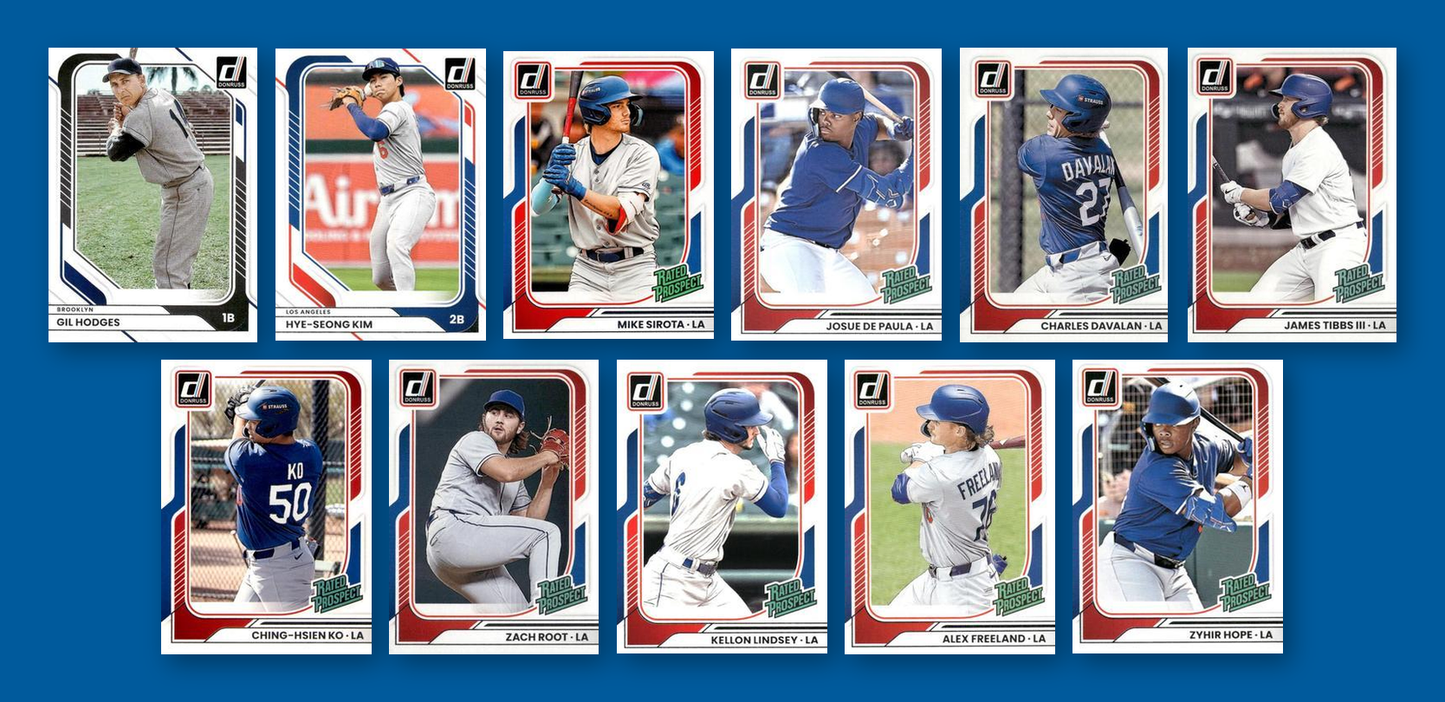 2026 Donruss Baseball Team Set 11 Cards Los Angeles Dodgers Paula Hope