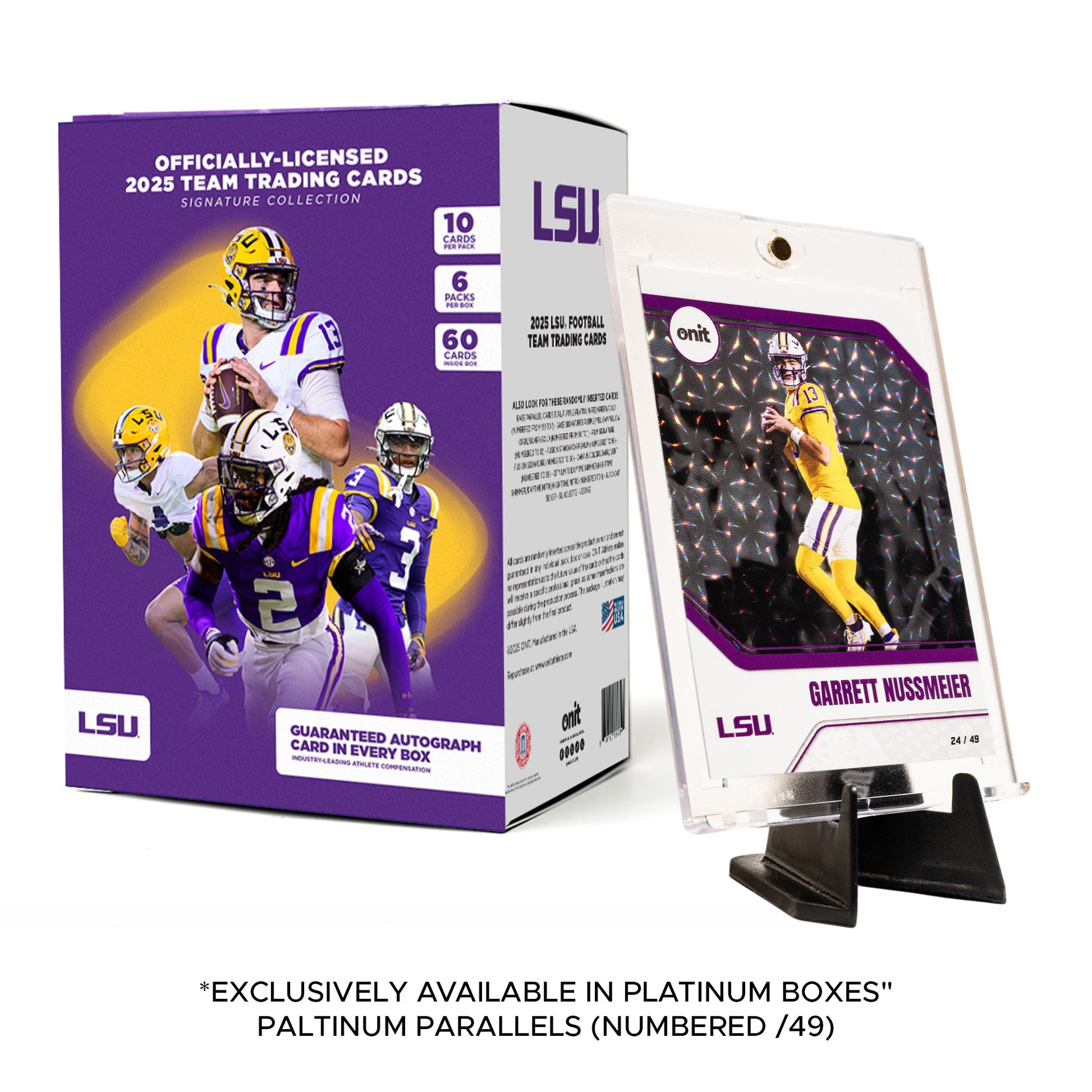 LSU Football 2025 Trading Cards - Platinum Box hand-collated team set
