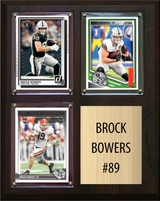 Brock Bowers Las Vegas Raiders Fan Gift Plaque 8x10 3 Cards Prizm, Donruss, Score 2024 2025 2026