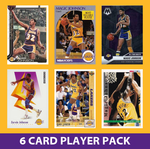 Magic Johnson 6 Card Player Pack 2023-24 Hoops Panini Los Angeles Lakers