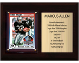 Marcus Allen Las Vegas Raiders Hall of Fame Stats Plaque 6x8 1 Card Prizm, Donruss, Score 2024 2025 2026