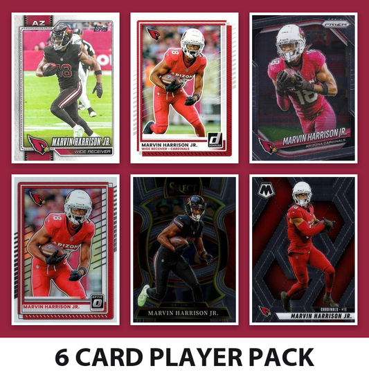 Marvin Harrison Jr. 6 Card Football Player Pack 2026 2025 Topps Donruss Prizm Arizona Cardinals