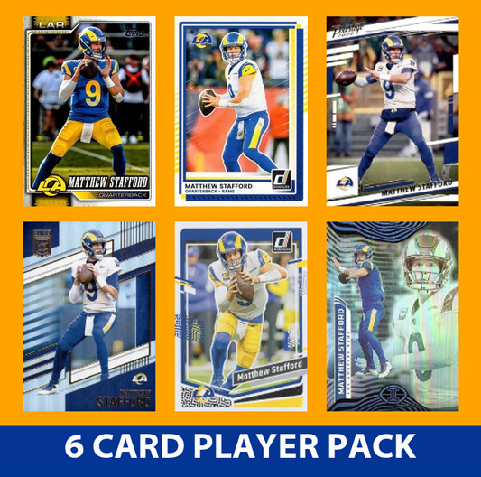 Matthew Stafford 6 Card Player Pack 2023 2024 2025 Donruss Panini Score LA Rams