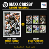 Maxx Crosby Las Vegas Raiders Football Fan Bundle - 2026 Topps Team Set + 6 Card Player Pack