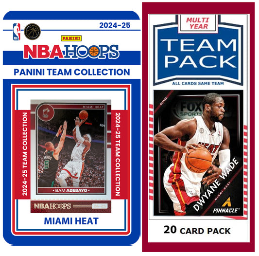 Miami Heat Multiyear Pack 20 Cards Alonzo Mourning + 2024-25 HOOPS Team Set Jimmy Butler plaque