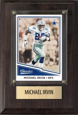 Michael Irvin Dallas Cowboys Hall of Fame Fan Gift Plaque 4x6 1 Card Prizm, Donruss, Score 2024 2025 2026