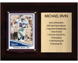 Michael Irvin Dallas Cowboys Hall of Fame Stats Plaque 6x8 1 Card Prizm, Donruss, Score 2024 2025 2026