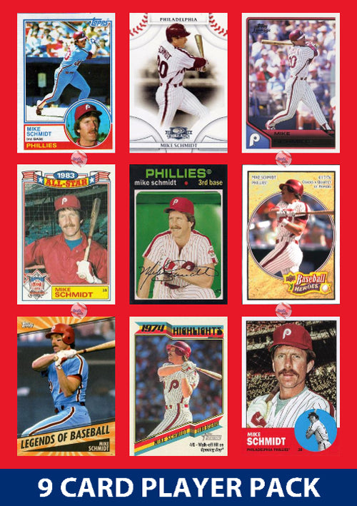 Mike Schmidt Phliadelphia Phillies 9 Card Legend Pack Topps Bowman 2025 2024 2023 plaque