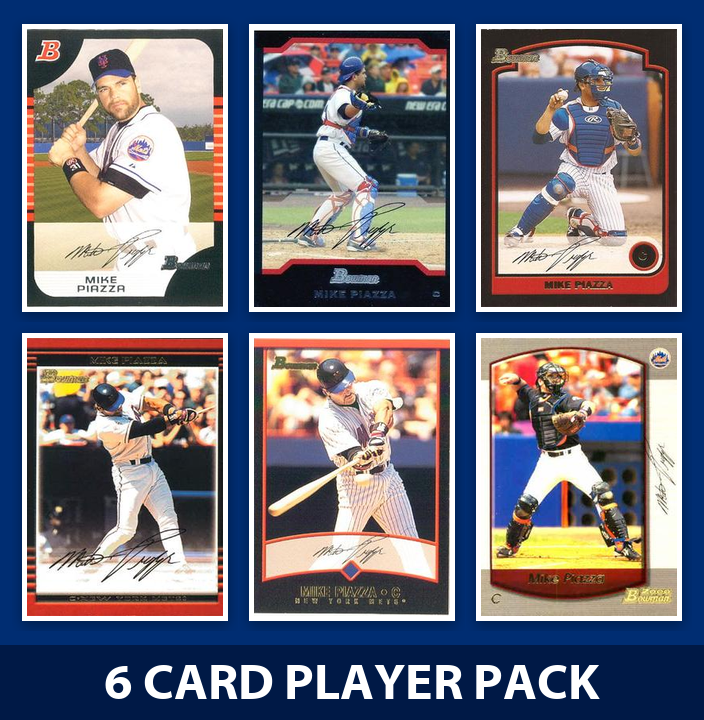 Mike Piazza 6 Card Legend Pack 2005 2004 2003 Bowman New York Mets