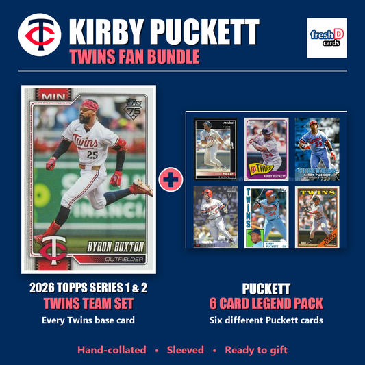 Kirby Puckett Minnesota Twins Baseball Fan Bundle - 2026 Topps Series 1 & 2 Team Set + 6 Card Legend Pack