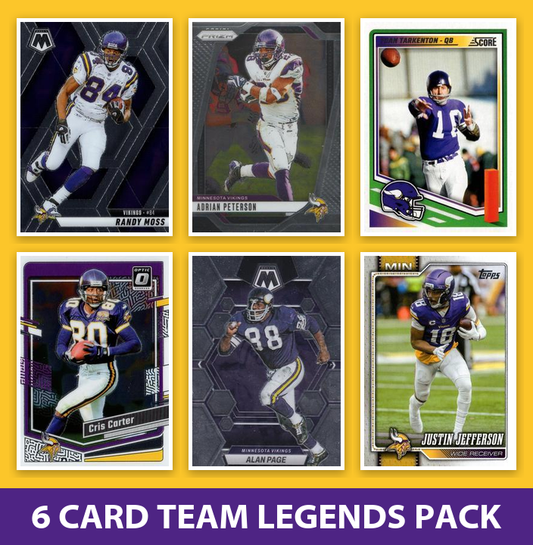 Minnesota Vikings 6 Card Legends Pack Donruss Topps Panini Randy Moss