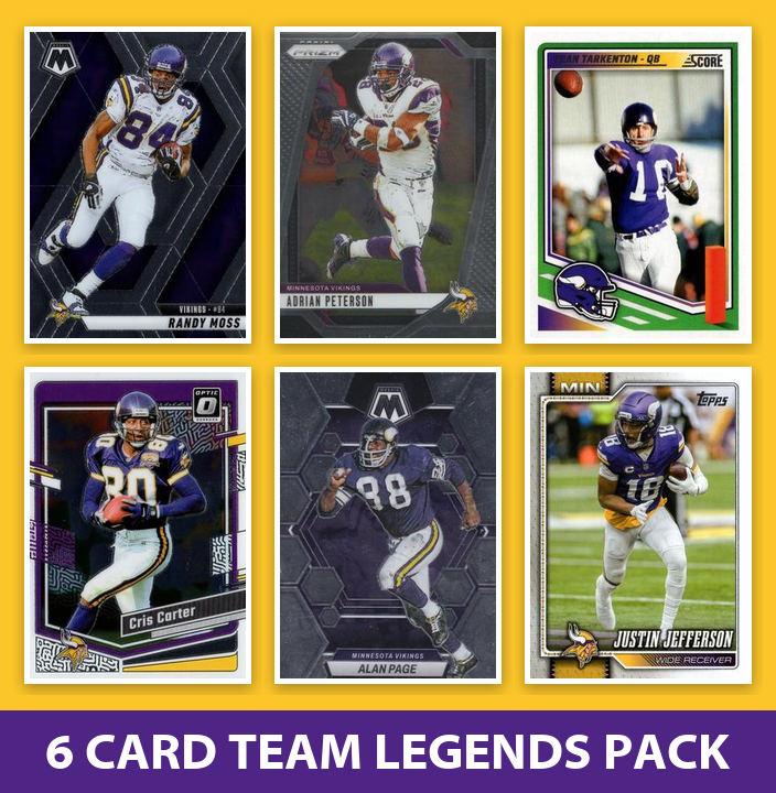 Minnesota Vikings Legends Football Fan Bundle - 2026 Topps Team Set + 6 Card Legends Pack