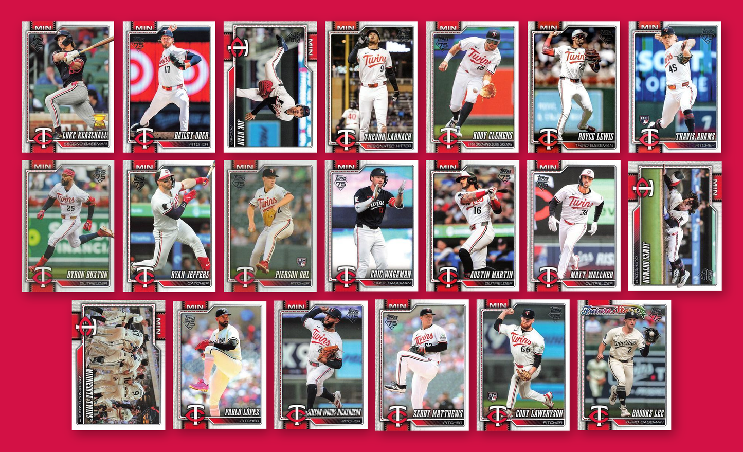2026 Topps Series 1 & 2 Baseball Team Set 20 Cards Minnesota Twins Buxton Lewis
