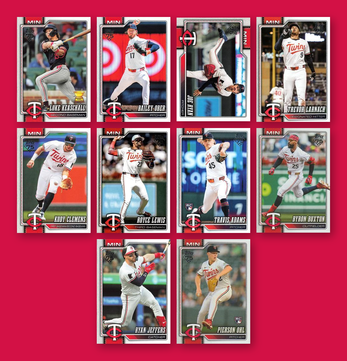 2026 Topps Series 1 & 2 Baseball Team Set 20 Cards Minnesota Twins Buxton Lewis