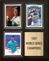Florida Marlins 1997 World Series Champions Fan Gift Plaque 8x10 3 Cards