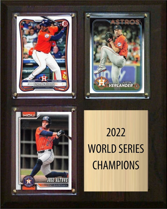 Houston Astros 2022 World Series Champions Fan Gift Plaque 8x10 3 Cards plaque