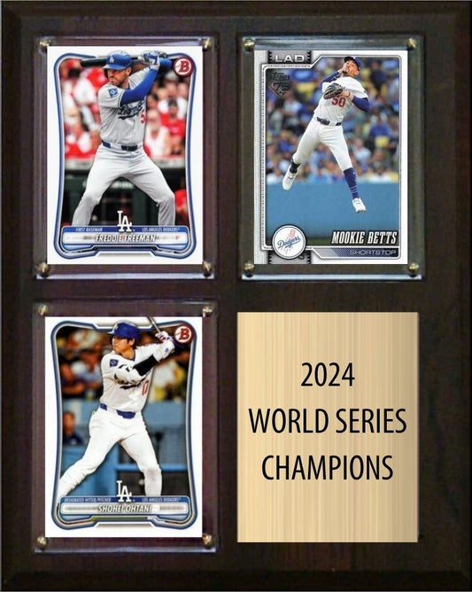 Los Angeles Dodgers 2024 World Series Champions Fan Gift Plaque 8x10 3 Cards plaque