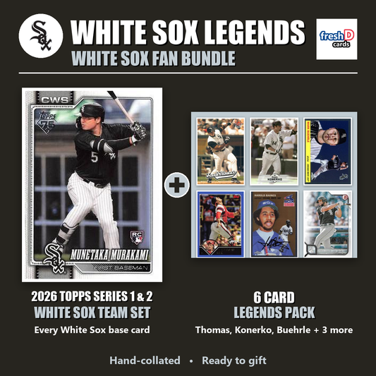 Chicago White Sox Legends Baseball Fan Bundle - 2026 Topps Series 1 & 2 Team Set + 6 Card Legends Pack