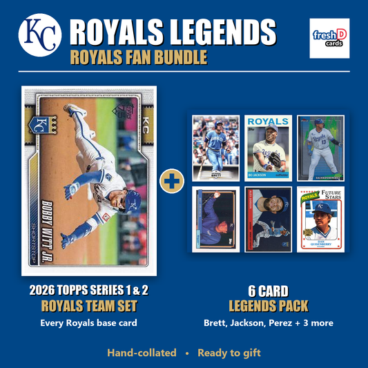 Kansas City Royals Legends Baseball Fan Bundle - 2026 Topps Series 1 & 2 Team Set + 6 Card Legends Pack