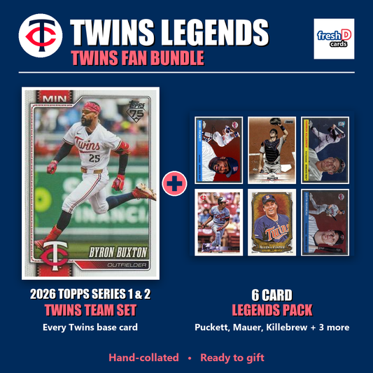 Minnesota Twins Legends Baseball Fan Bundle - 2026 Topps Series 1 & 2 Team Set + 6 Card Legends Pack