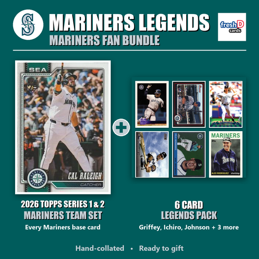 Seattle Mariners Legends Baseball Fan Bundle - 2026 Topps Series 1 & 2 Team Set + 6 Card Legends Pack
