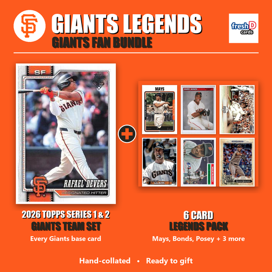 San Francisco Giants Legends Baseball Fan Bundle - 2026 Topps Series 1 & 2 Team Set + 6 Card Legends Pack