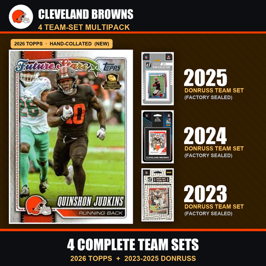 Cleveland Browns Football Team Set Multipack - 2026 Topps + 2025 2024 2023 Donruss - 4 Complete Team Sets - Quinshon Judkins