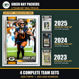 Green Bay Packers Football Team Set Multipack - 2026 Topps + 2025 2024 2023 Donruss - 4 Complete Team Sets - Jordan Love