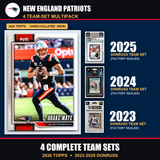 New England Patriots Football Team Set Multipack - 2026 Topps + 2025 2023 Donruss - 3 Complete Team Sets - Drake Maye