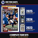 New York Giants Football Team Set Multipack - 2026 Topps + 2025 2024 2023 Donruss - 4 Complete Team Sets - Jaxson Dart