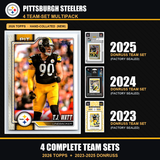 Pittsburgh Steelers Football Team Set Multipack - 2026 Topps + 2025 2024 2023 Donruss - 4 Complete Team Sets - T.J. Watt