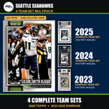 Seattle Seahawks Football Team Set Multipack - 2026 Topps + 2025 2024 2023 Donruss - 4 Complete Team Sets - Jaxon Smith-Njigba
