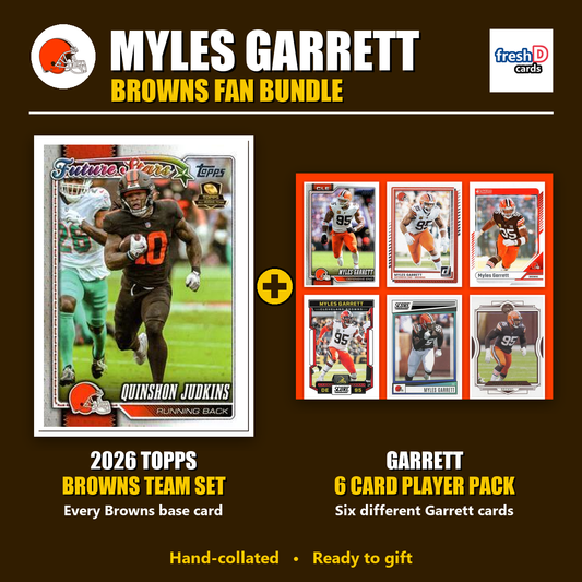 Myles Garrett Cleveland Browns Football Fan Bundle - 2026 Topps Team Set + 6 Card Player Pack