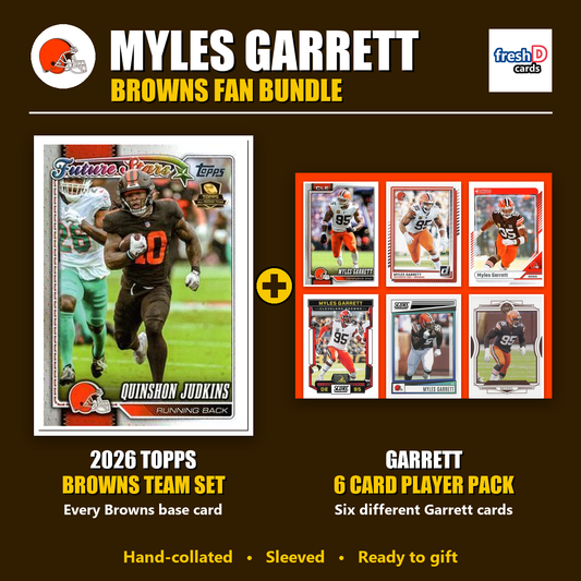Myles Garrett Cleveland Browns Football Fan Bundle - 2026 Topps Team Set + 6 Card Player Pack