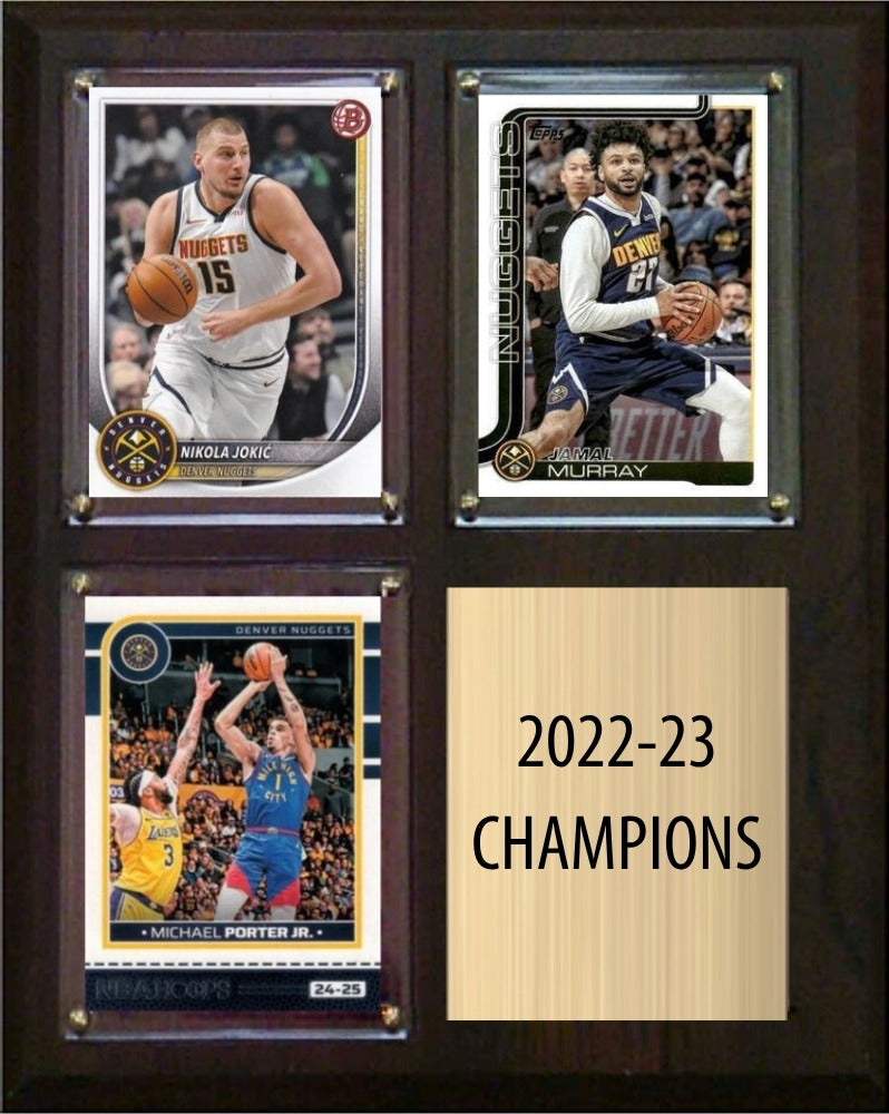 Denver Nuggets 2022-23 NBA Champions Fan Gift Plaque 8x10 3 Cards plaque