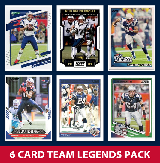 New England Patriots 6 Card Legends Pack Donruss Topps Panini Tom Brady Gronk