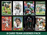 New York Jets 8 Card Legends Pack Donruss Topps Panini Joe Namath Revis