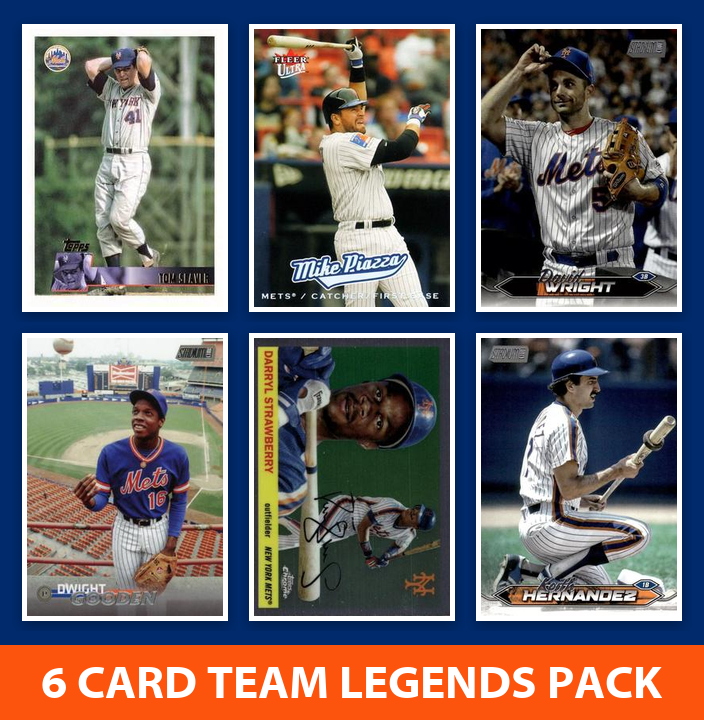 New York Mets Legends Baseball Fan Bundle - 2026 Topps Series 1 & 2 Team Set + 6 Card Legends Pack