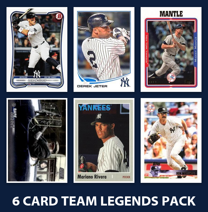New York Yankees 6 Card Legends Pack Topps Bowman Jeter Mantle Aaron Judge