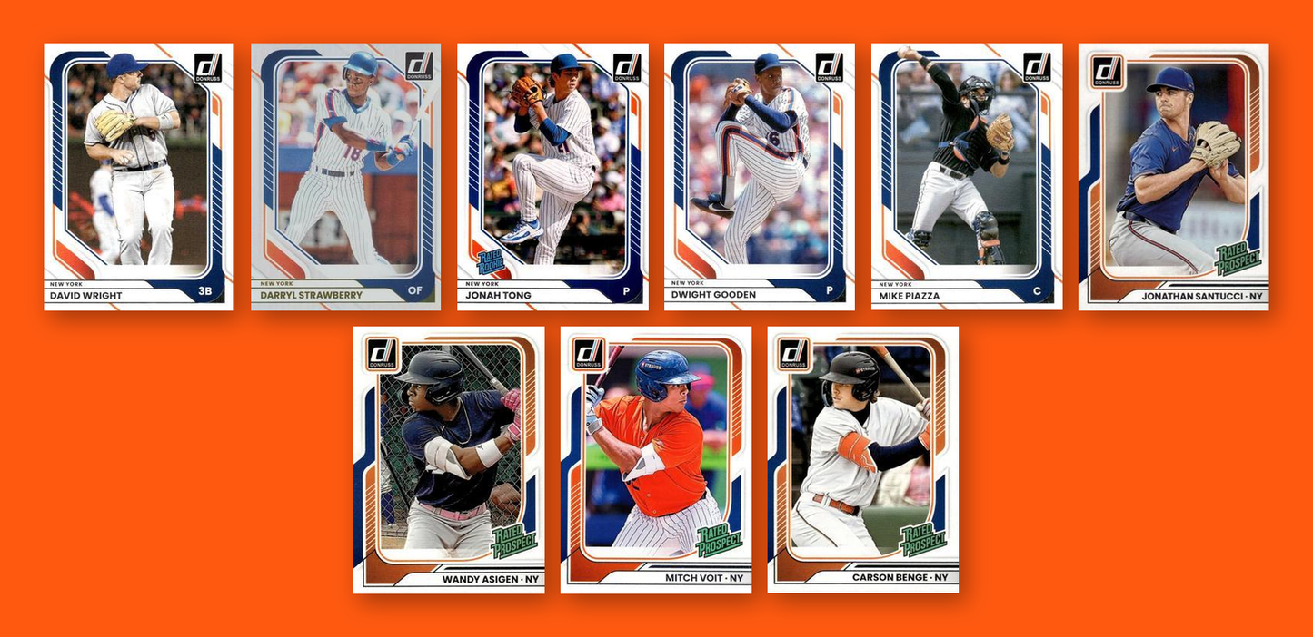 2026 Donruss Baseball Team Set 9 Cards New York Mets Piazza Benge
