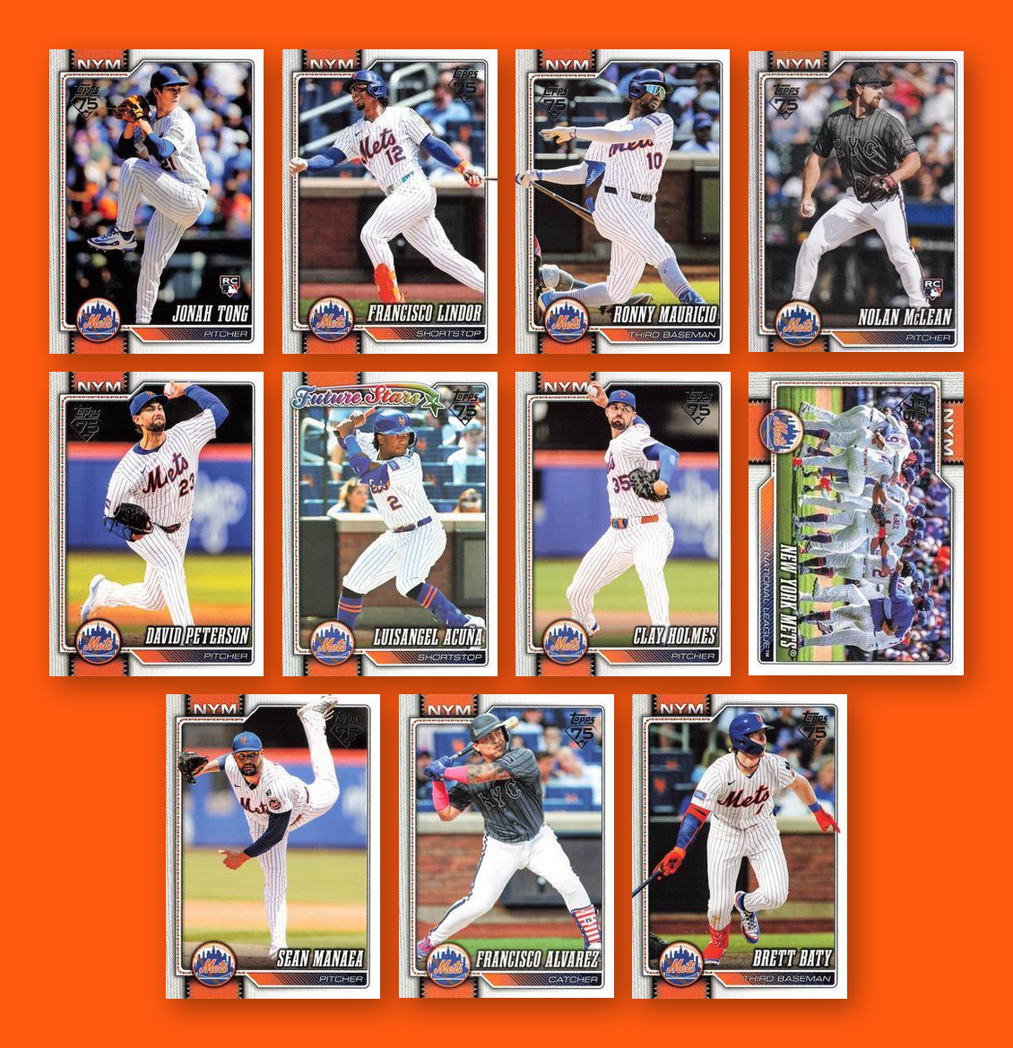 2026 Topps Series 1 & 2 Baseball Team Set 26 Cards New York Mets Soto Lindor