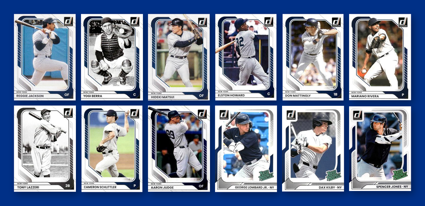 2026 Donruss Baseball Team Set 12 Cards New York Yankees Judge Rivera