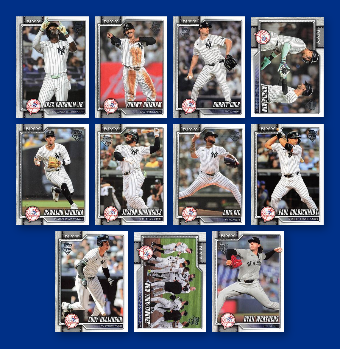 2026 Topps Series 1 & 2 Baseball Team Set 25 Cards New York Yankees Judge Stanton
